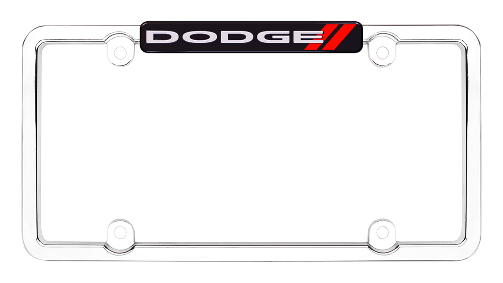 BRAND NEW Official Licensed Product Cruiser Accessories License Plate Frame Dodge Logo Chrome (11036) License Pate Frame