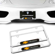Load image into Gallery viewer, Brand New Universal 2PCS CHEVROLET Chrome Metal License Plate Frame