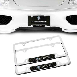 Brand New Universal 2PCS BUICK Chrome Metal License Plate Frame