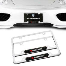 Load image into Gallery viewer, Brand New Universal 2PCS MAZDASPEED Chrome Metal License Plate Frame