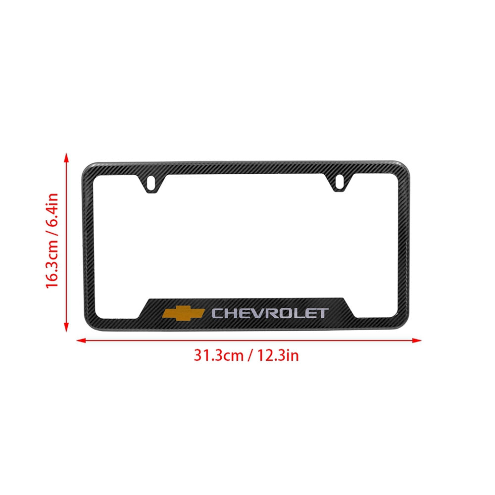 Brand New Universal 1PCS Chevrolet Metal Carbon Fiber Style License Plate Frame