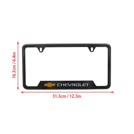 Brand New Universal 2PCS Chevrolet Metal Carbon Fiber Style License Plate Frame