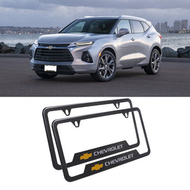 Brand New Universal 2PCS Chevrolet Metal Carbon Fiber Style License Plate Frame