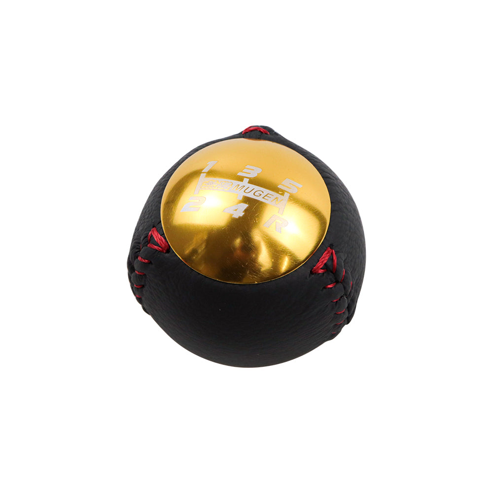 BRAND NEW JDM Mugen Leather 5 Speed Shift Knob Gold HONDA CRZ Type R Civic FA5 FG2 SI