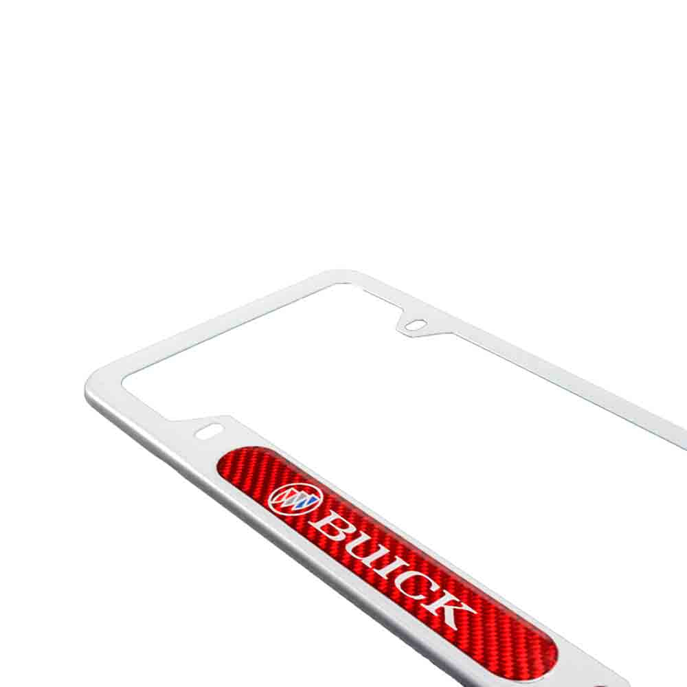 Brand New Universal 2PCS BUICK Silver Metal License Plate Frame