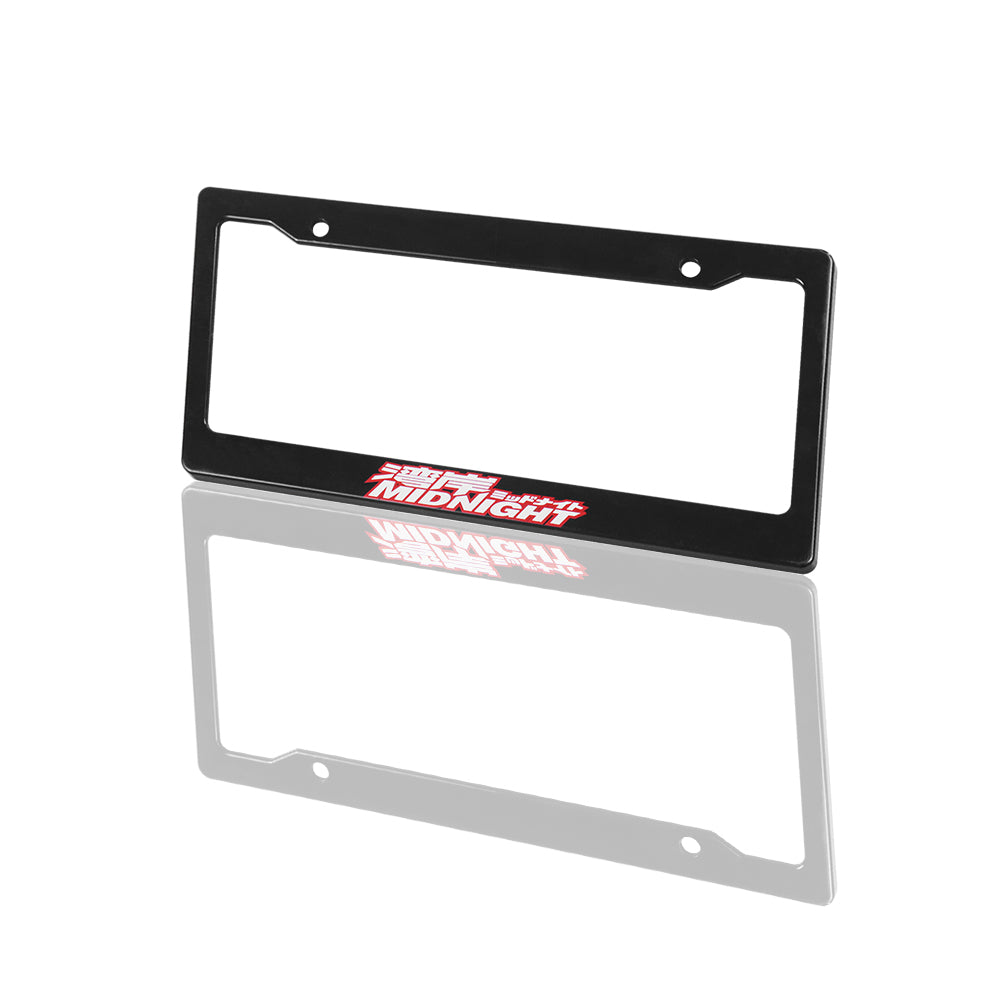 Brand New Universal 2PCS JDM MIDNIGHT ABS Plastic Black License Plate Frame