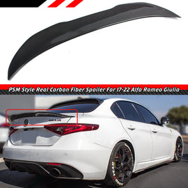 BRAND NEW 2017-2024 ALFA ROMEO GIULIA HIGH KICK Real Carbon Fiber Rear Trunk PSM Spoiler