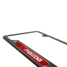 Load image into Gallery viewer, Brand New Universal 2PCS Mazda Carbon Fiber Look Metal License Plate Frame