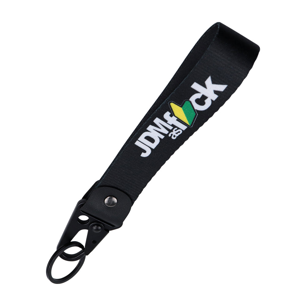 BRAND New JDM AS FCK Black Racing Keychain Metal key Ring Hook Strap Lanyard Universal