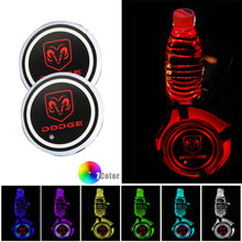 Load image into Gallery viewer, BRAND NEW UNIVERSAL V2 2PCS DODGE Switchable Seven Colorful LED Car Cup Holder Mat Coaster Pad