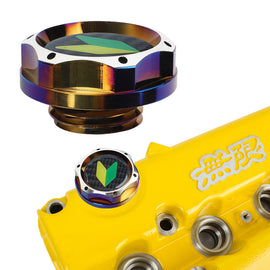 Brand New Jdm Beginner Leaf Burnt Blue Engine Oil Cap With Real Carbon Fiber JDM Sticker Emblem For Honda / Acura