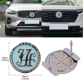 Brand New Universal Japan Automobile Federation JAF METAL Teal Emblem Badge Cars Front Grille