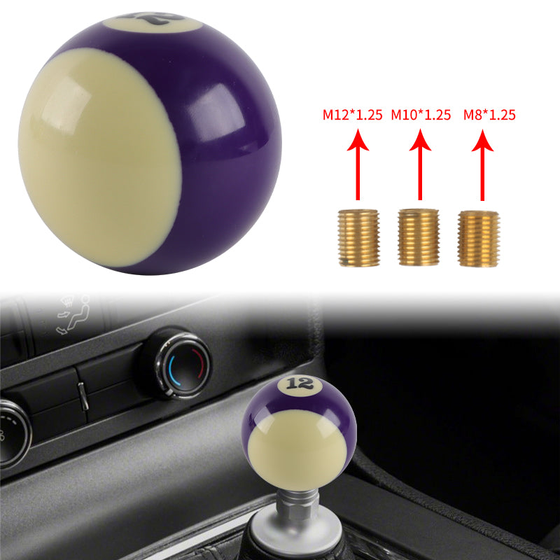 Brand New #12 Billiard Ball Round Car Manual Gear Shift Knob Universal Shifter Lever Cover M8 M10 M12