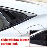 Brand New Honda Civic 10th 2016-2021 4DR SEDAN ABS Carbon Fiber Pattern Style Rear Side Vent Window Scoop Louver Cover