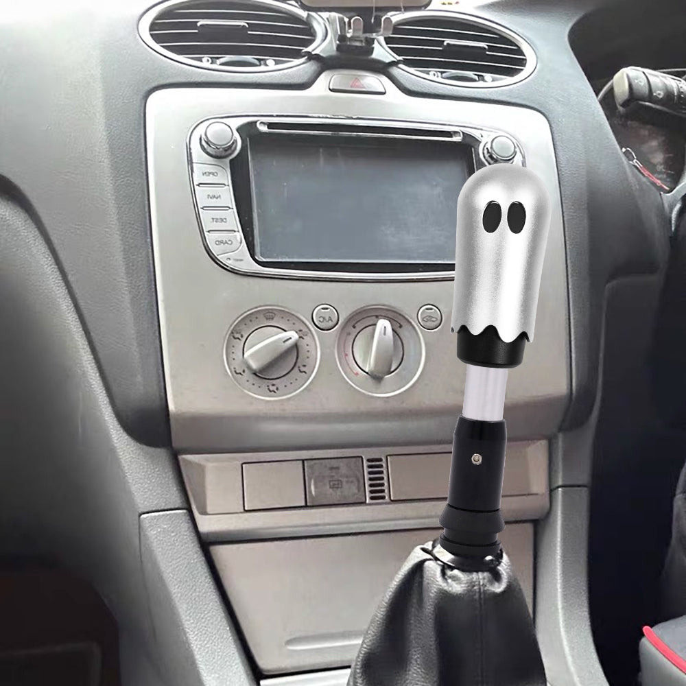 Brand New Universal Ghost Aluminum Silver Automatic Gear Shift Knob Shifter Lever Head
