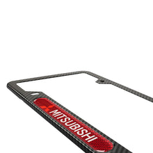 Load image into Gallery viewer, Brand New Universal 2PCS MITSUBISHI Carbon Fiber Look Metal License Plate Frame