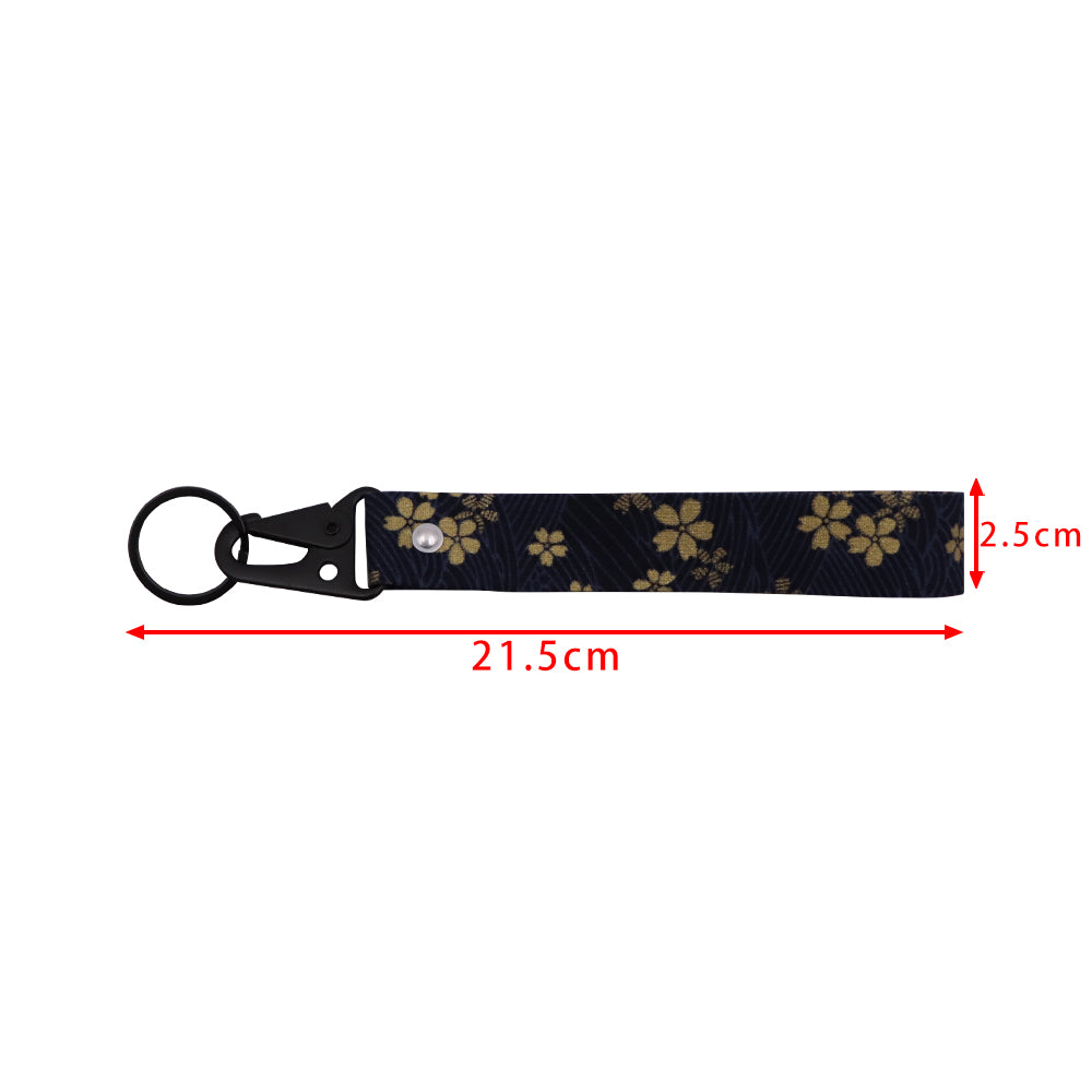 BRAND NEW JDM Sakura Flowers Racing Keychain Metal key Ring Hook Strap Lanyard Universal