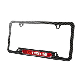 Brand New Universal 1PCS Mazda Carbon Fiber Look Metal License Plate Frame