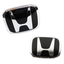 Load image into Gallery viewer, BRAND NEW 3PCS HONDA BLACK FRONT+REAR+STEERIING JDM EMBLEM SET FOR ACCORD 2018-2022 4DR SEDAN