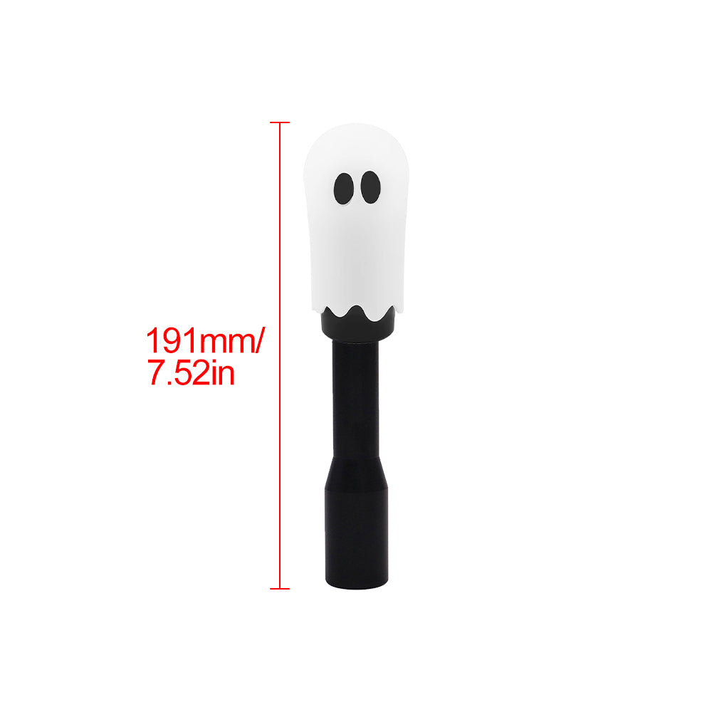 Brand New Universal Ghost Aluminum White Manual Car Gear MT Stick Shift Knob M8 M10 M12 & Black Shifter Extender Extension