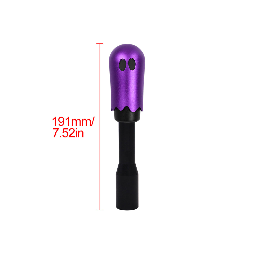 Brand New Universal Ghost Aluminum Purple Manual Car Gear MT Stick Shift Knob M8 M10 M12 & Black Shifter Extender Extension