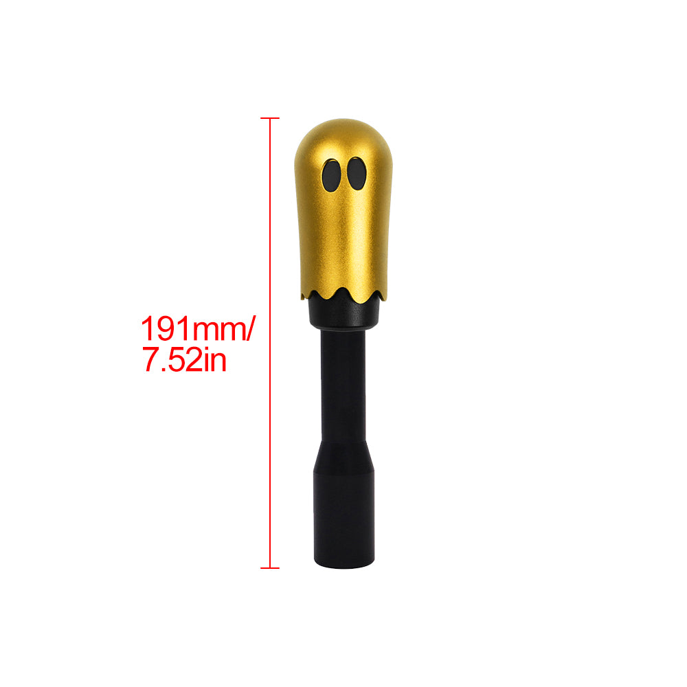 Brand New Universal Ghost Aluminum Gold Manual Car Gear MT Stick Shift Knob M8 M10 M12 & Black Shifter Extender Extension