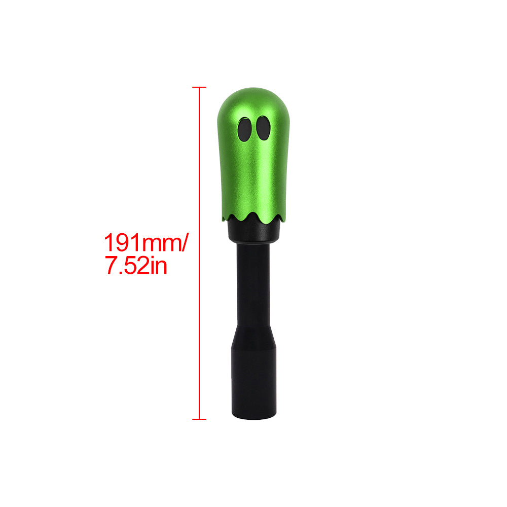 Brand New Universal Ghost Aluminum Green Manual Car Gear MT Stick Shift Knob M8 M10 M12 & Black Shifter Extender Extension
