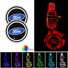 Load image into Gallery viewer, BRAND NEW UNIVERSAL V2 2PCS FORD Switchable Seven Colorful LED Car Cup Holder Mat Coaster Pad