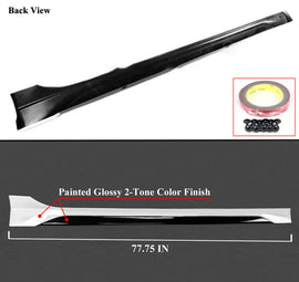 Brand New 2022-2025 Honda Civic Yofer Painted White Pearl Black 2 Tone Side Skirt Extension