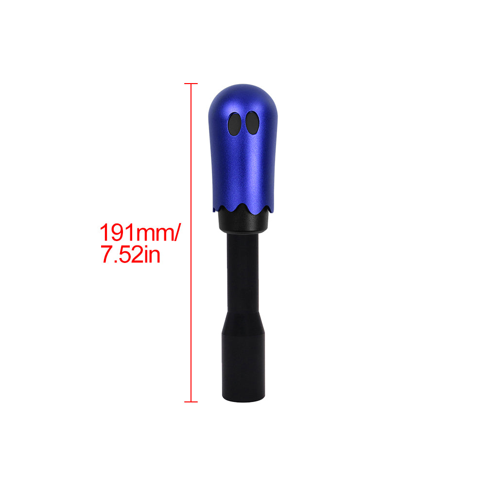 Brand New Universal Ghost Aluminum Blue Manual Car Gear MT Stick Shift Knob M8 M10 M12 & Black Shifter Extender Extension