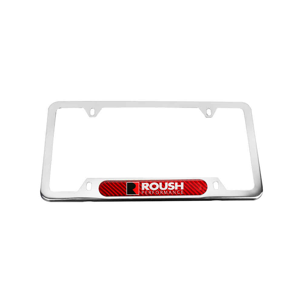 Brand New Universal 2PCS ROUSH PERFORMANCE Chrome Metal License Plate Frame