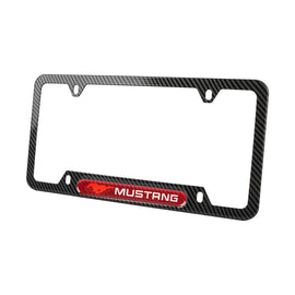 Brand New Universal 1PCS Ford Mustang Carbon Fiber Look Metal License Plate Frame