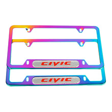 Load image into Gallery viewer, Brand New Universal 2PCS Honda Civic Neo Chrome Metal License Plate Frame