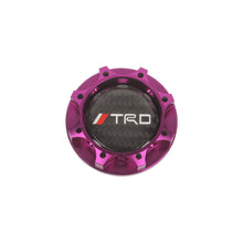 Load image into Gallery viewer, Brand New Toyota TRD Real Carbon Fiber Sticker ALUMNIUM Purple Billet Engine Oil FILLER Cap Toyota