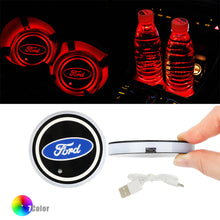 Load image into Gallery viewer, BRAND NEW UNIVERSAL V2 2PCS FORD Switchable Seven Colorful LED Car Cup Holder Mat Coaster Pad