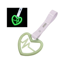 Load image into Gallery viewer, Brand New Heartbeats Glow In Dark Green JDM TSURIKAWA Ring Subway Train Bus Handle White Strap Charm Drift
