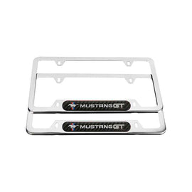 Brand New Universal 2PCS FORD MUSTANG GT Chrome Metal License Plate Frame