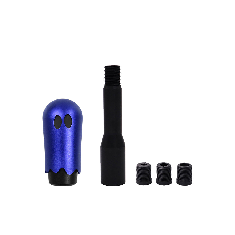 Brand New Universal Ghost Aluminum Blue Manual Car Gear MT Stick Shift Knob M8 M10 M12 & Black Shifter Extender Extension