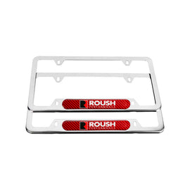 Brand New Universal 2PCS ROUSH PERFORMANCE Chrome Metal License Plate Frame
