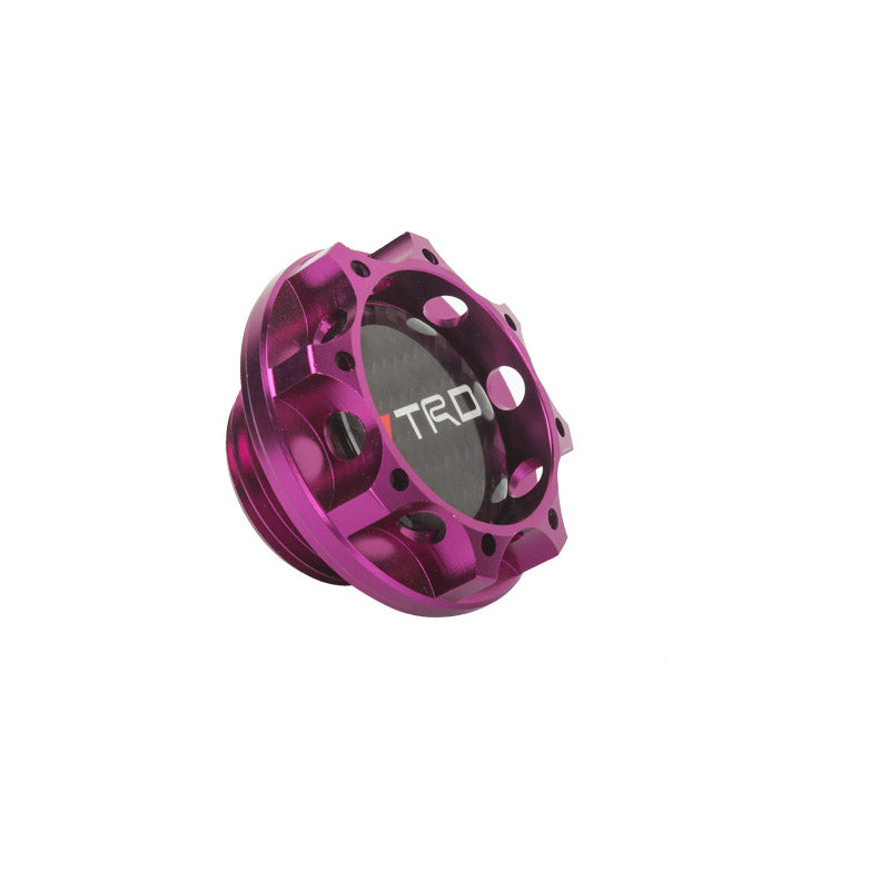 Brand New Toyota TRD Real Carbon Fiber Sticker ALUMNIUM Purple Billet Engine Oil FILLER Cap Toyota