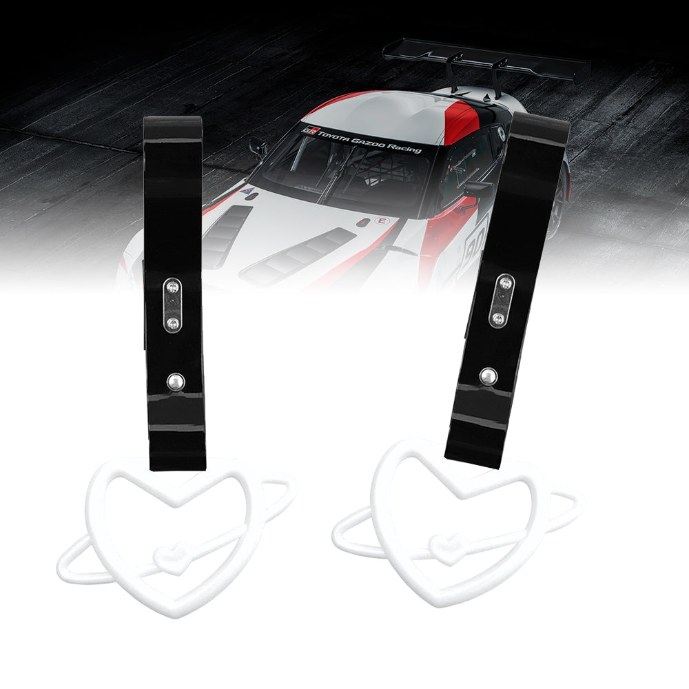 Brand New Space Heart White JDM TSURIKAWA Ring Subway Train Bus Handle Black Strap Charm Drift