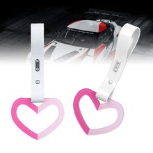 Load image into Gallery viewer, Brand New Double Color Heart Love Dark Pink JDM TSURIKAWA Ring Subway Train Bus Handle White Strap Charm Drift