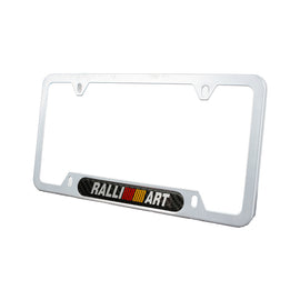 Brand New Universal 1PCS Ralliart Silver Metal License Plate Frame