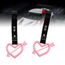 Load image into Gallery viewer, Brand New Arrow Heart Love Pink JDM TSURIKAWA Ring Subway Train Bus Handle Black Strap Charm Drift