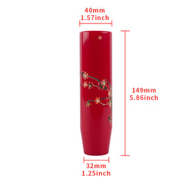Brand New 15CM Sakura Flowers Universal Glossy Red Long Stick Manual Car Gear Shift Knob Shifter M8 M10 M12
