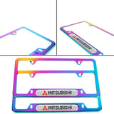 Brand New Universal 2PCS Mitsubishi Neo Chrome Metal License Plate Frame