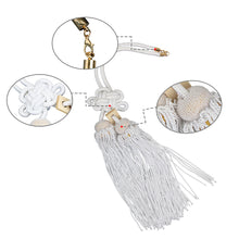 Load image into Gallery viewer, BRAND NEW UNIVERSAL VIP JUNCTION PRODUCE INTERIOR WHITE FUSA CHARM WITH RED KNOT