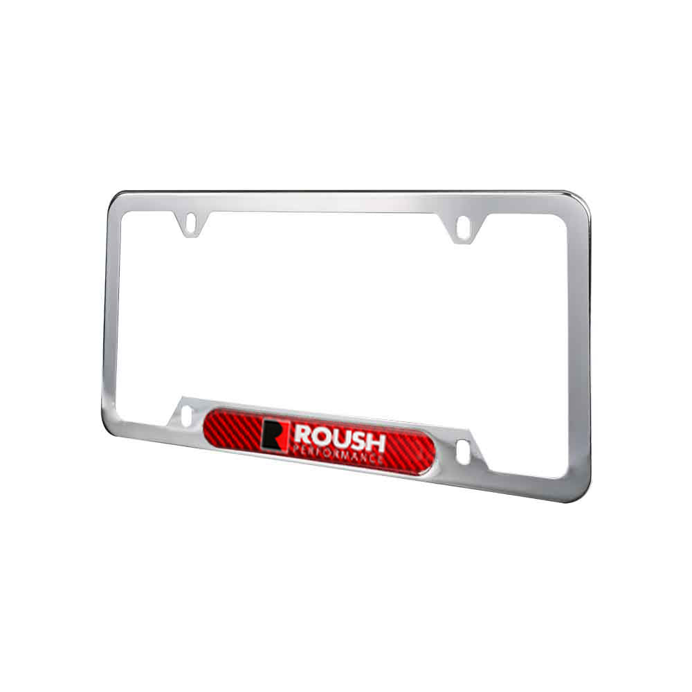 Brand New Universal 2PCS ROUSH PERFORMANCE Chrome Metal License Plate Frame