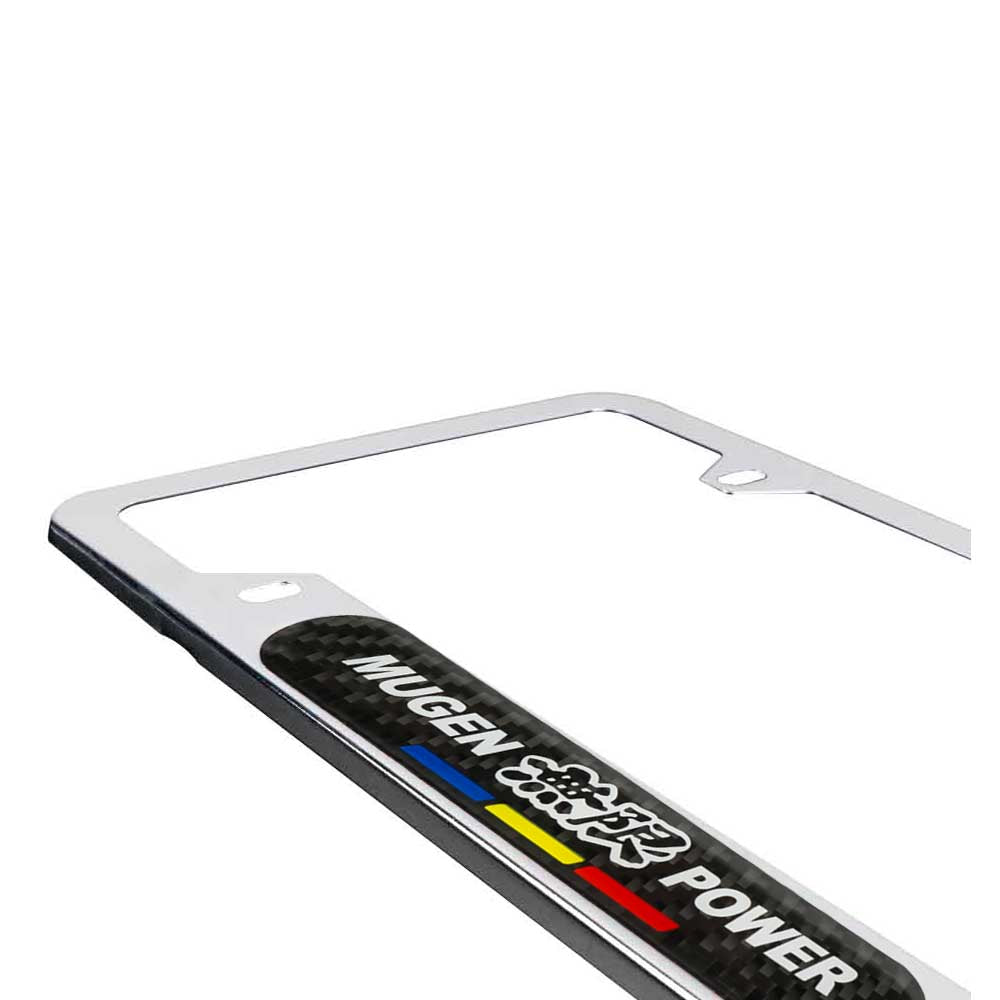 Brand New Universal 1PCS Mugen Power Chrome Metal License Plate Frame