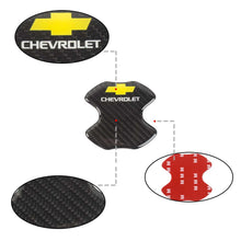 Load image into Gallery viewer, BRAND NEW UNIVERSAL 2PCS CHEVROLET REAL CARBON FIBER ANTI-SCRATCH DOOR HANDLE PROTECTOR